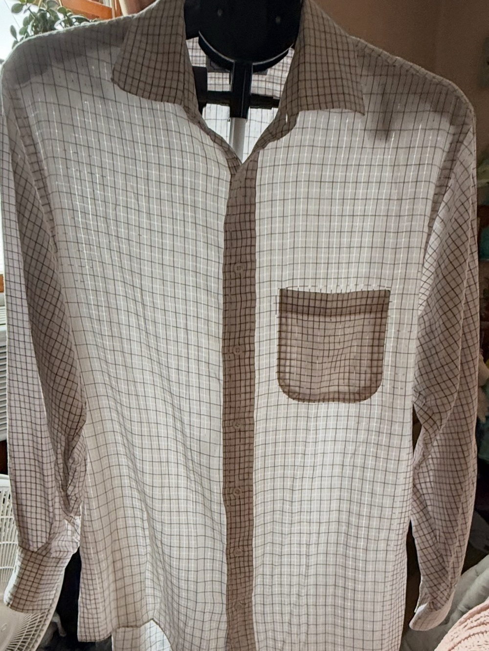 Vintage Burberrys of London Men's Button Down Shirt 16 32/33 Windowpane Made USA